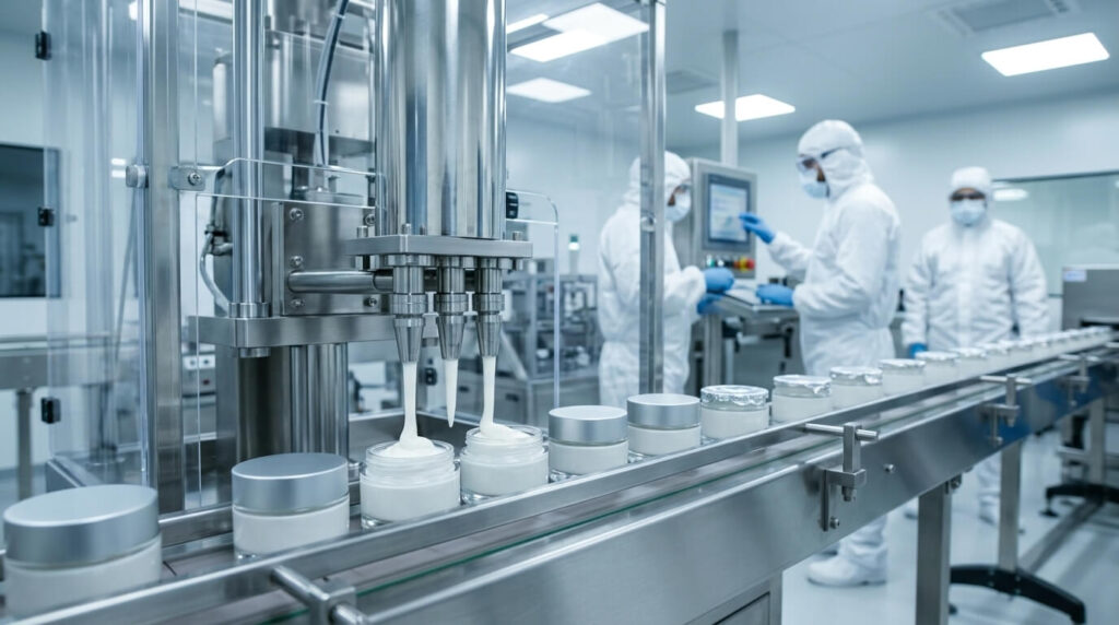 Automated cosmetic filling machine