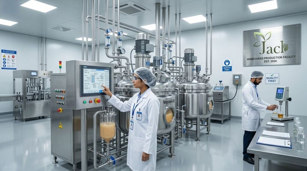Cosmetics facility mixing shampo