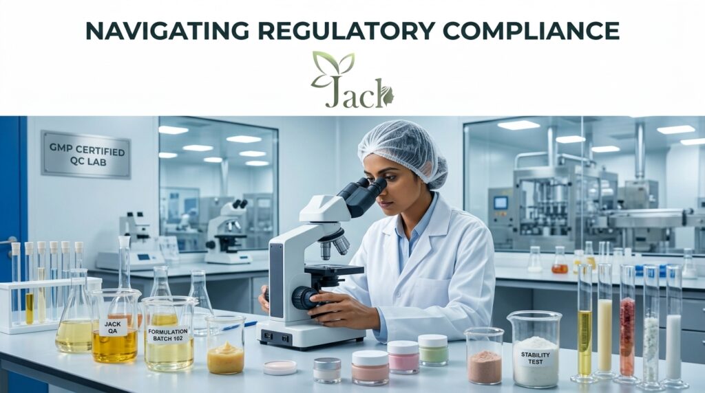 Female scientist Testing product