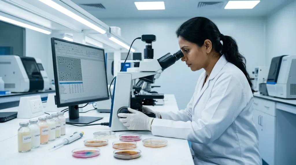 Microbiologist Testing Product