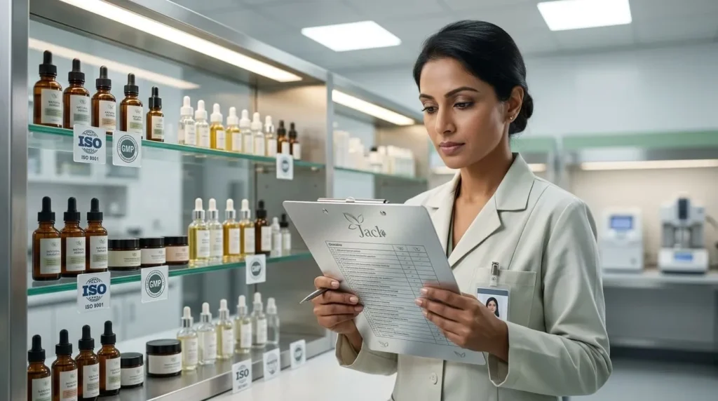 Officer holding clipboard in laboratory
