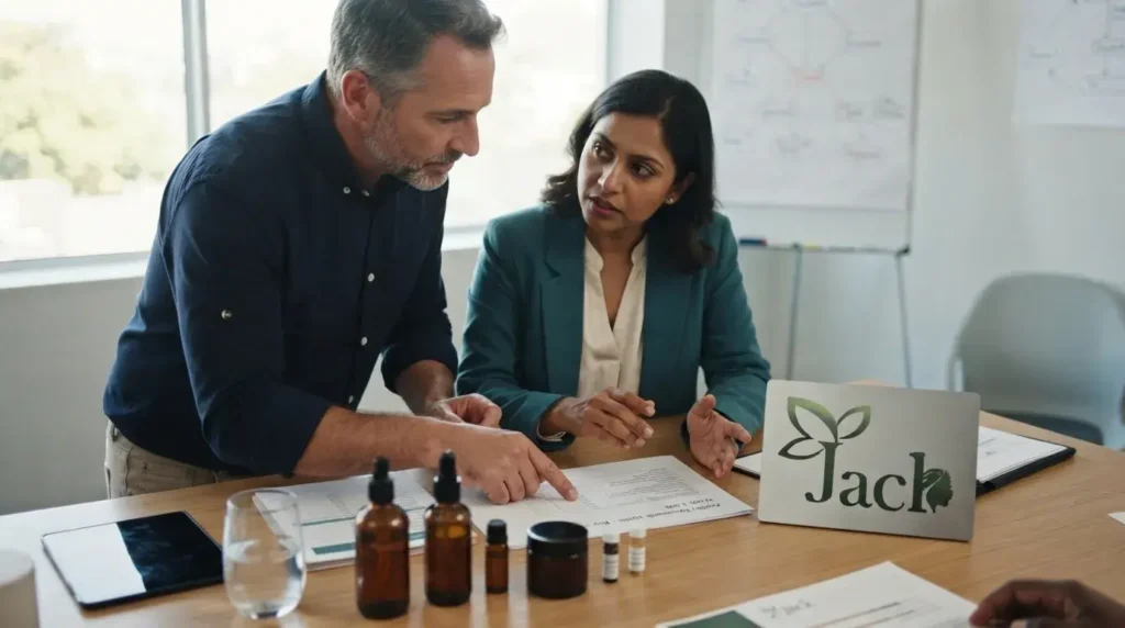 Brand Owner Reviewing Product