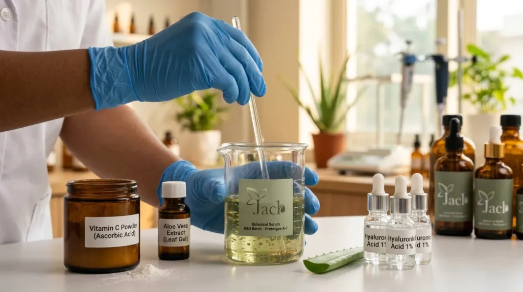 Hands_mixing_serum_in_lab
