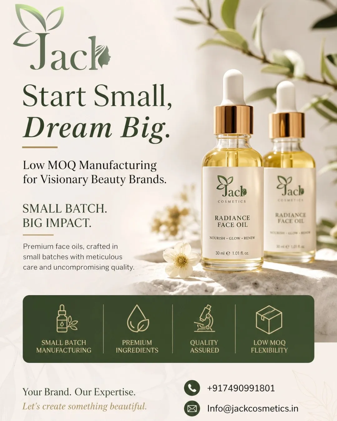 low moq face oil manufacturing