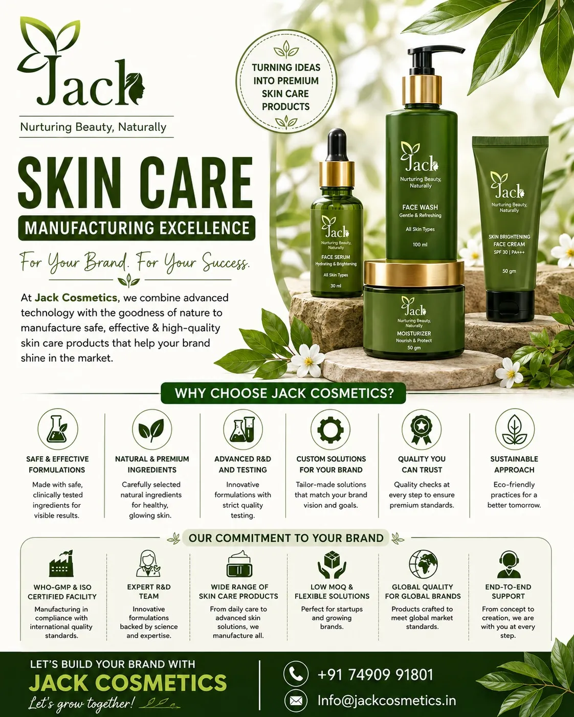 Skin Care Thired Party MAnufature Jack Cosmetics